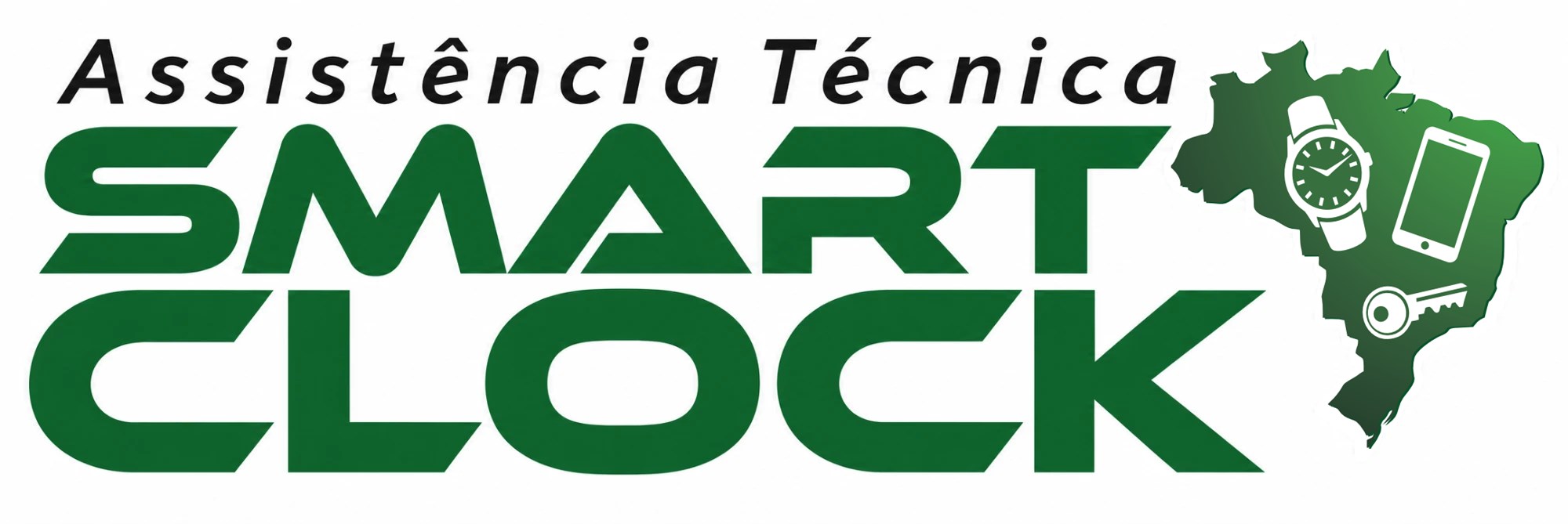 Logo Assistência Técnica Smart Clock: relojoeiro, chaveiro e técnico de celular
